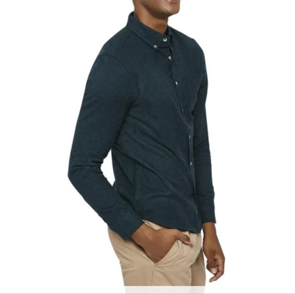 Men's flannel button up teal Jaspe cotton Shirt,  men's Size 2XL NWT - Picture 10 of 10